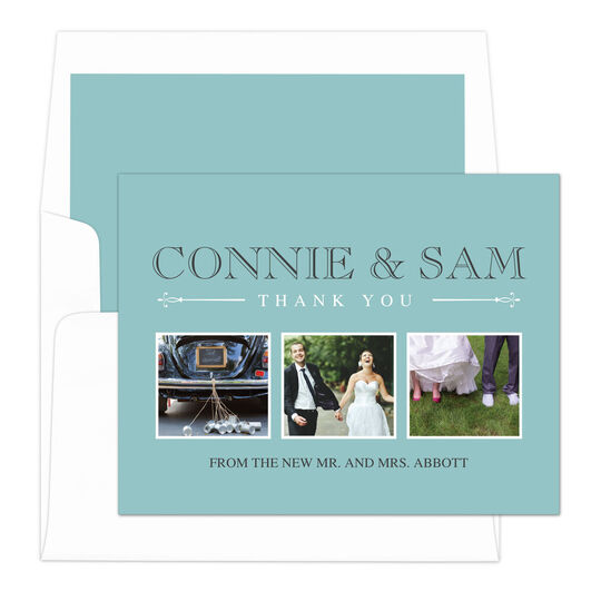 Slate Blissful Thank You Note Cards